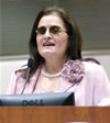 Φωτογραφία της Ελευθερίας Μπερνιδάκη-Άλντους από την Ομιλία της στο Πανεπιστήμιο American, Washington DC, Ιανουάριος 2005